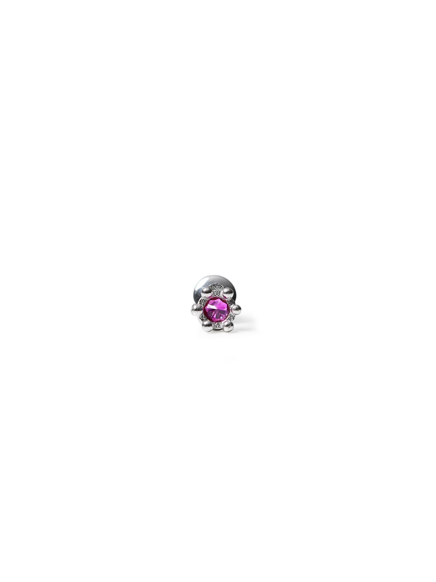 LADY STUD | SILVER/FUCHSIA
