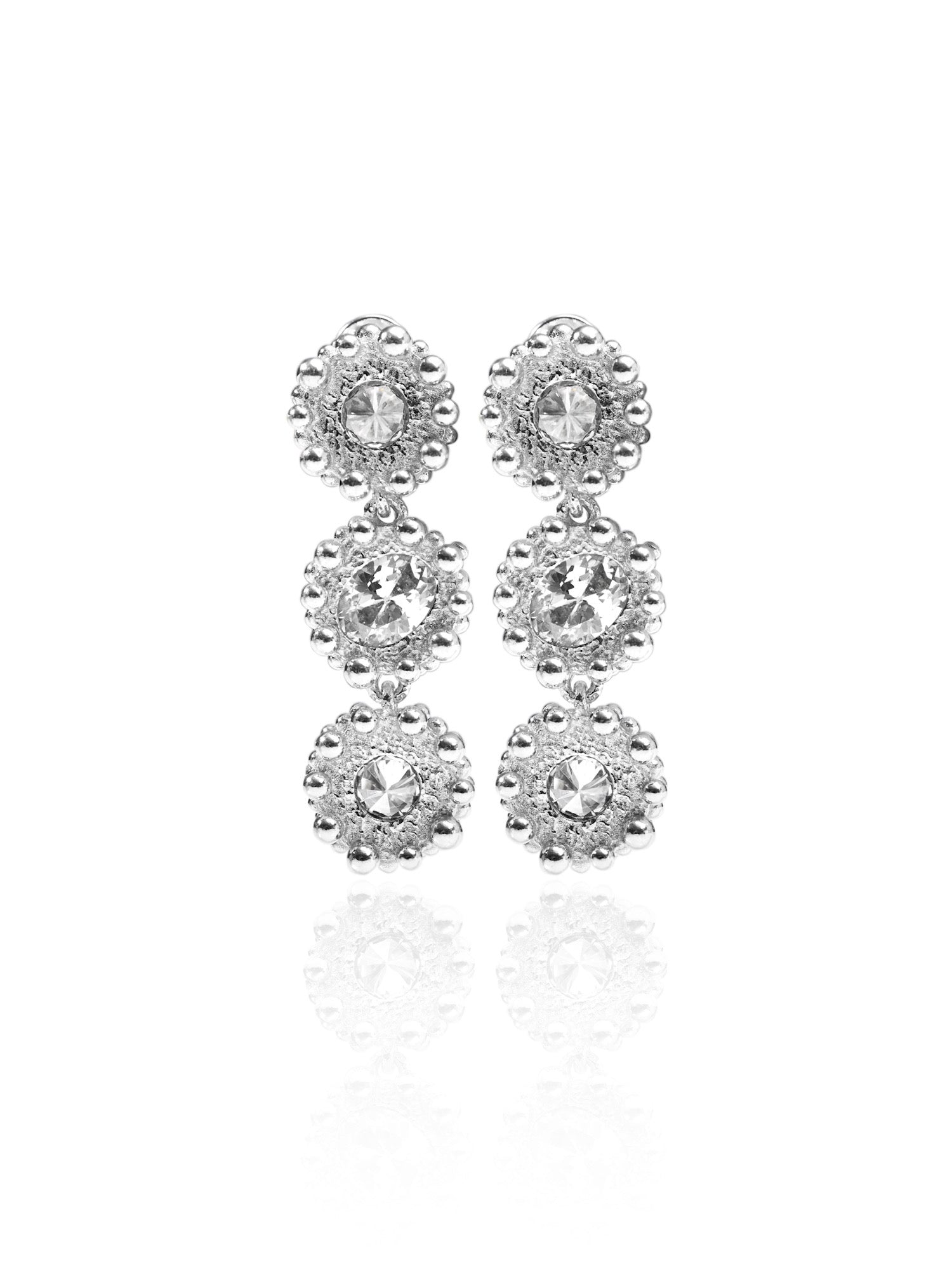 PRINCESS EARRINGS GRAND 3 TIER|HALO