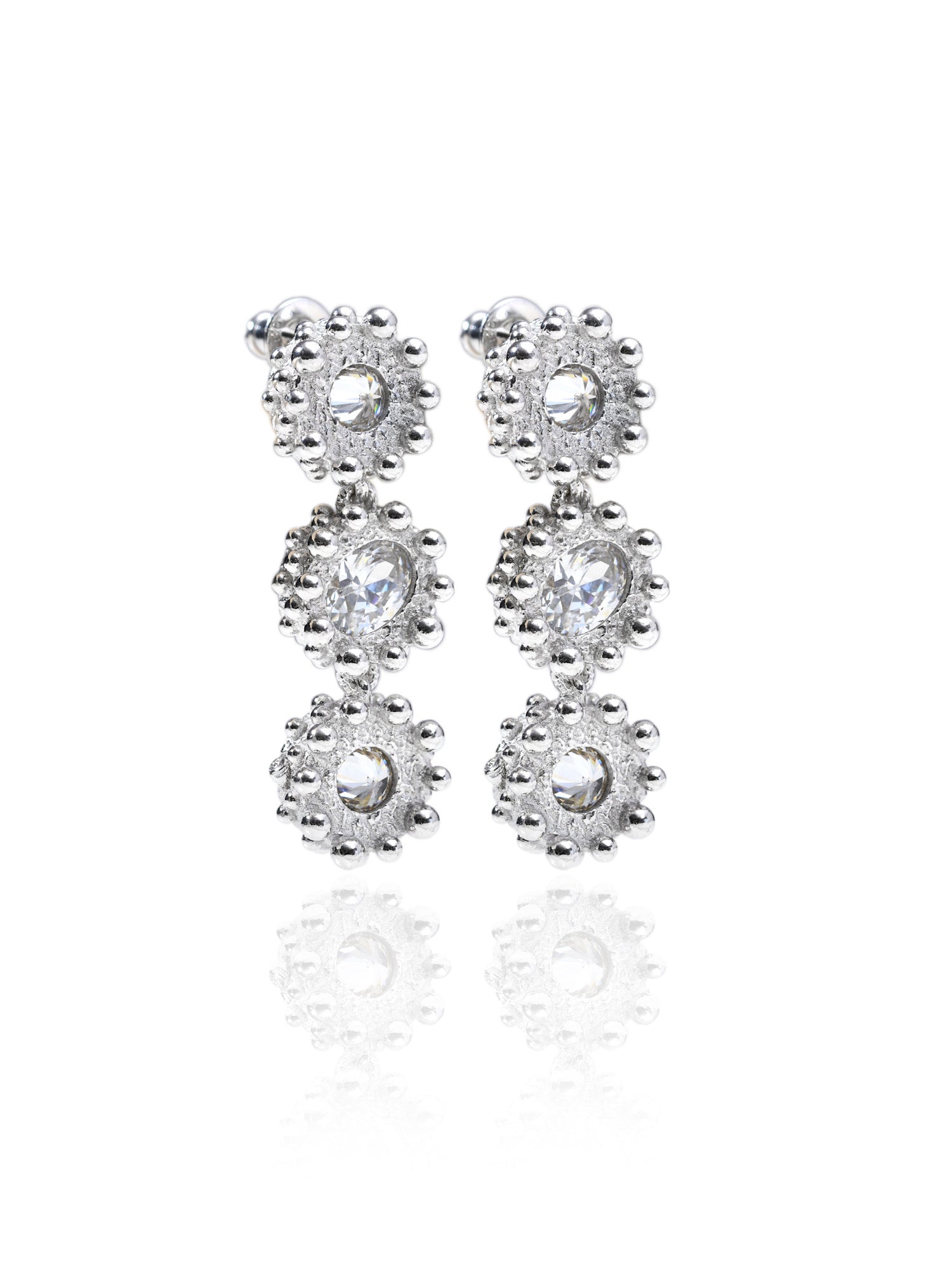PRINCESS EARRINGS GRAND 3 TIER|HALO